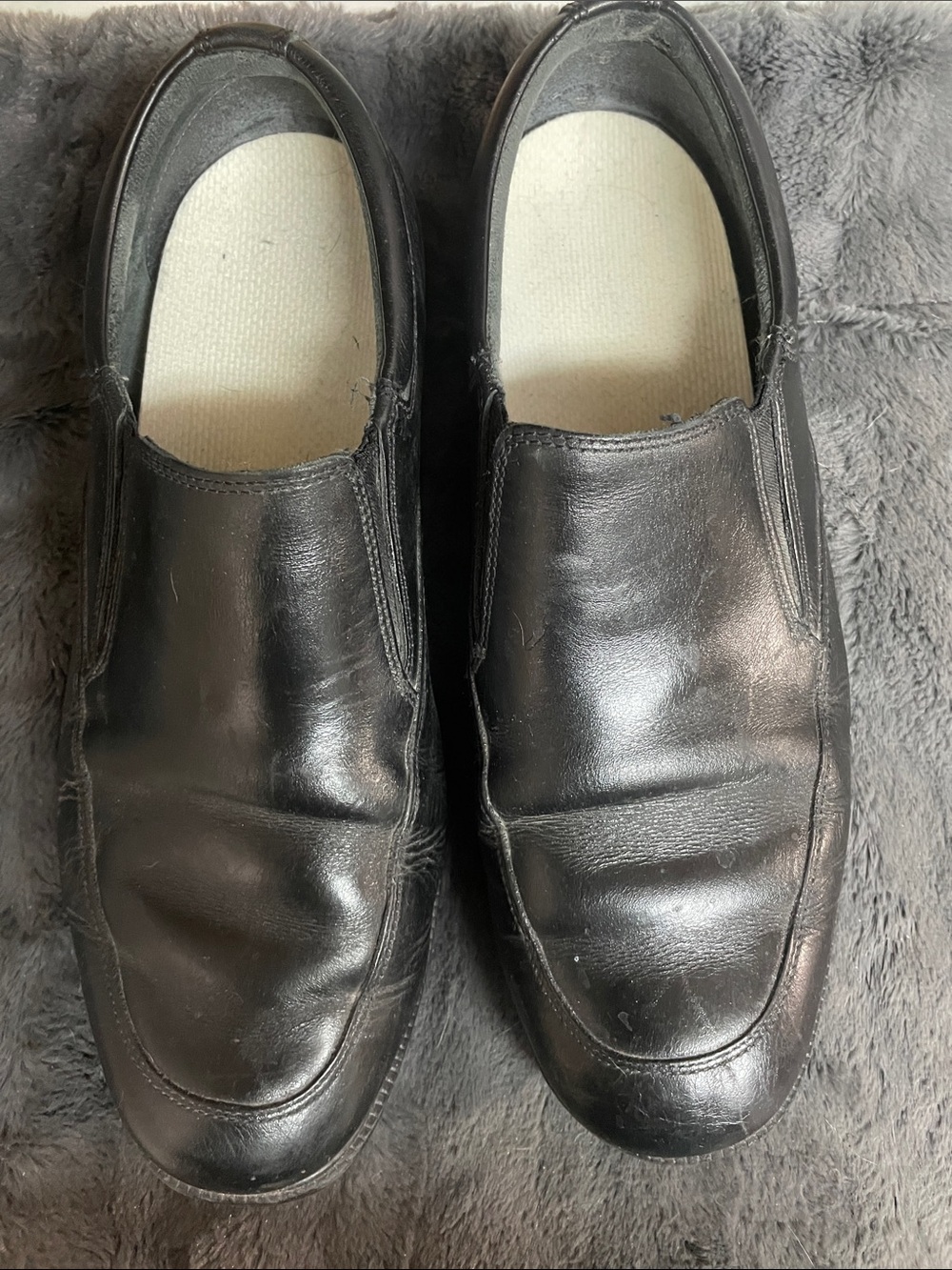 Rockport Black Leather Slip-On Loafers